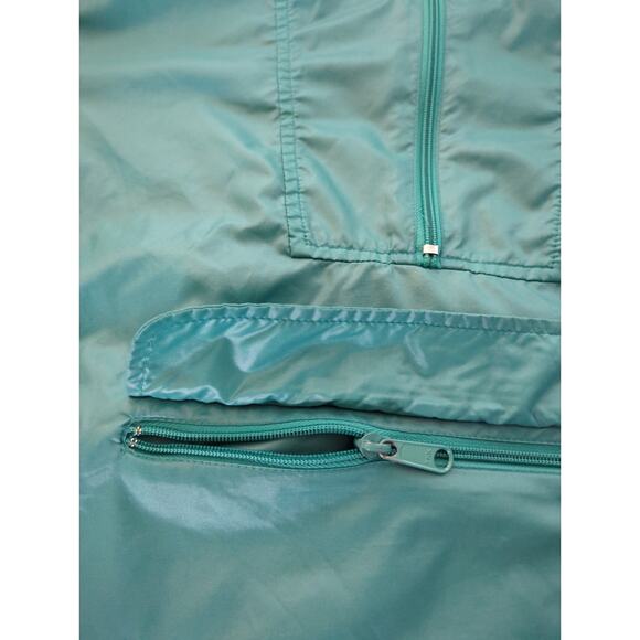 Vintage Izod Lacoste Green Hooded Packable 1/2 Zip Windbreaker Size L Tiny Flaw - Picture 6 of 8